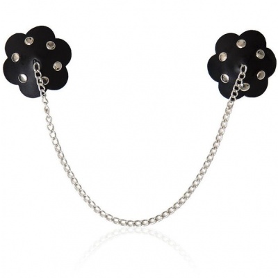 Ohmama Fetish Petal Nipple Covers With Chain - image 1