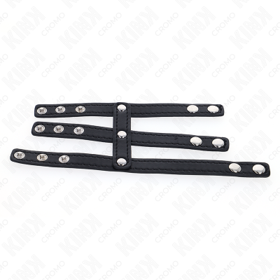 Kink Triple Leather Penis Ring With Pressure Closure - image 7