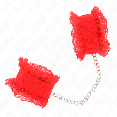 Kink Lace Elastic Wrist Restraints Red - image 3