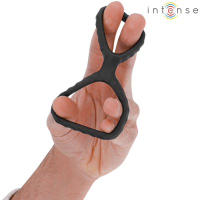 Intense Dewey Double Silicone Penis Ring Black Model 2 - image 4