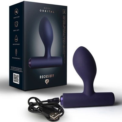 Rocks-Off Nova Orbital Anal Plug 16 Function Blue Rocks-Off Nova Orbital Anal Plug 16 Function Blue
