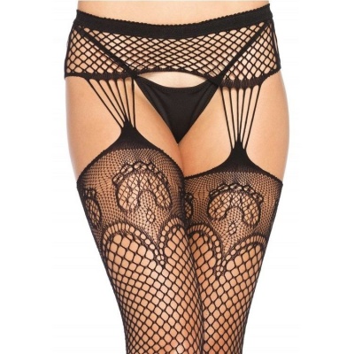 Net STOCKINGS WITH GARTER LINES - image 2