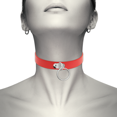 Coquette Red Vegan Leather Fetish Choker - image 2