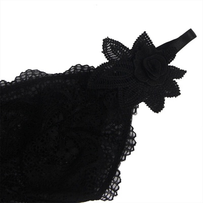 Subblime Babydoll Tulle Black Floral Lace L/XL - image 7