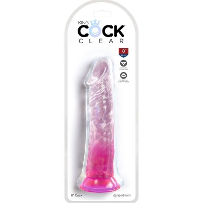 King Cock Clear Realistic Penis 19.7cm Pink - image 2