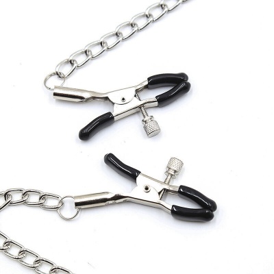Ohmama Fetish Black Ball Gag With Nipple Clamps - image 2