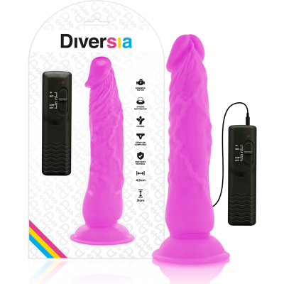 Diversia Flexible Vibrating Dildo Purple 21 CM - image 2