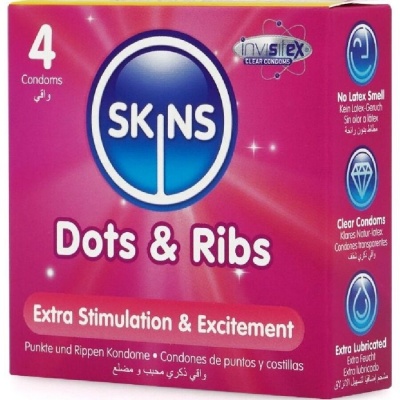 Skins Dots & Ribs Premium Condoms 4 Units - image 2