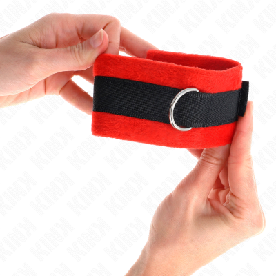 KINK Beginner Fur Hand Cuffs Black-red 30 x 7 cm - image 4