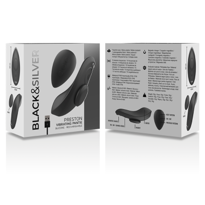 Black&Silver Preston Silicone Panty Vibrator, Black - image 8