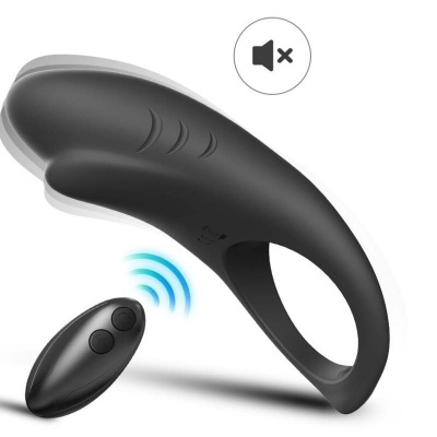 Armony Shark Vibrator Ring Couples Remote Black - image 2