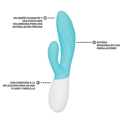 LELO INA Twist Rabbit Vibrator Blue - image 3