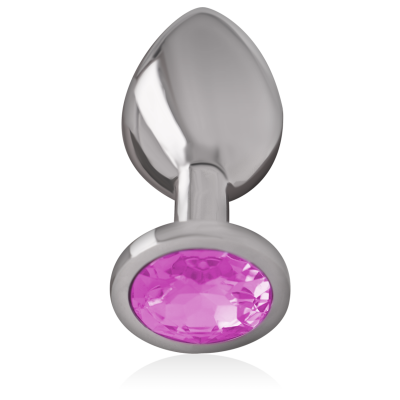 Intense - Aluminum Metal Anal Plug With Pink Crystal Size S - image 2