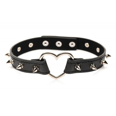 XR Brands - Spiked Heart Choker - Zwart Foto van XR Brands - Spiked Heart Choker - Zwart