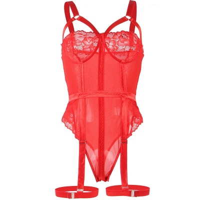 Subblime Teddy with Garter Strap Detail Red L/XL - image 4