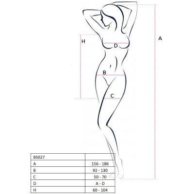 Passion Woman Bs027 Black Dress Style Bodystocking One Size - image 3