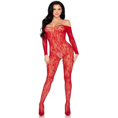 Leg Avenue 89366 Lace Bodystocking Red - image 5