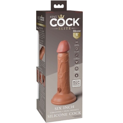 King Cock Elite Vibrating Silicone Dildo 15.2 CM Caramel - image 5