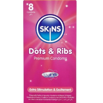 Skins Dots & Ribs Premium Condoms 8 Units - image 1