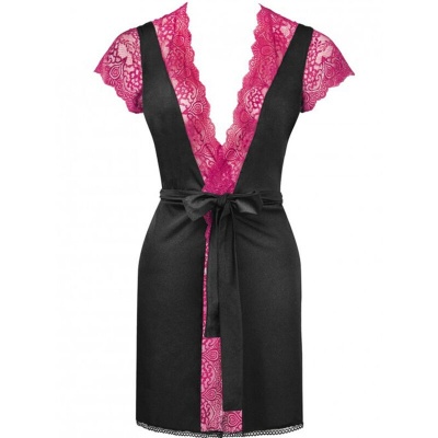 Livco Corsetti Kumiko LC 90428 Dressing Gown + Thong Black L/XL - image 3