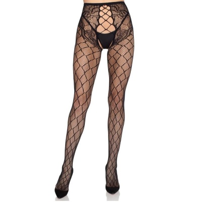 Leg Avenue 1966 Net Tights with Open Crotch Black - image 4