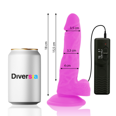 Diversia Flexible Vibrating Dildo Purple 18 CM - image 3