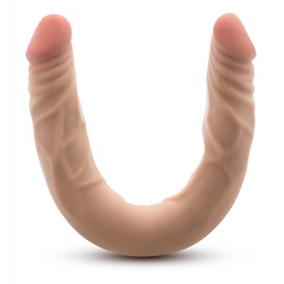 Foto van Dr. Skin – Plus 35,5 cm Buigzame Dubbele Dildo – Beige