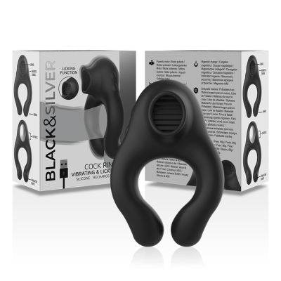 Black&Silver Vibrating Ring 3 Motors Rechargeable - image 6