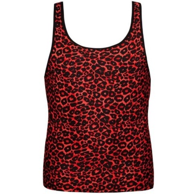 Anais Men Tribal Top S - Red Animal Print - image 3