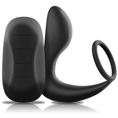 Black&Silver Remote Control Anal Massager, Black