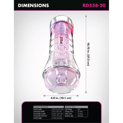 PDX ELITE - Viewtube Xxl Led Transparent Stroker 27.3 Cm - image 4