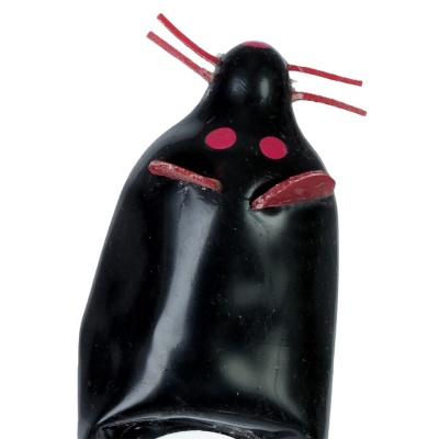 Condomerie Handpainted Novelty Black Mouse XL Condomerie Handpainted Novelty Black Mouse XL
