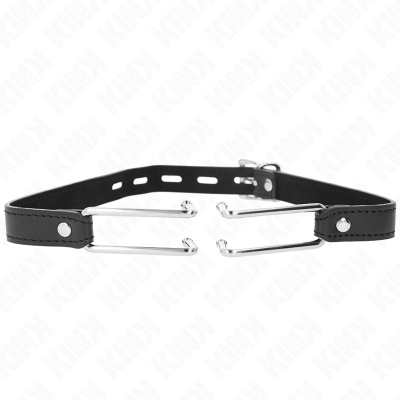 Kink Metal Hook Gag, Leatherette Strap, 39-58cm - image 1