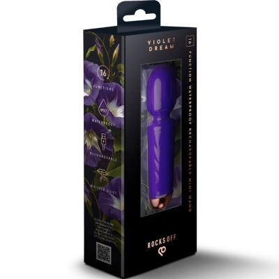 Rocks Off Mini Rechargeable Wand 16 Functions Violet Dream - image 6
