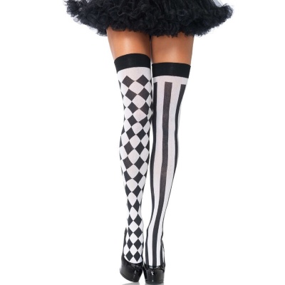 Black/White Arlequin High Socks Black/White Arlequin High Socks