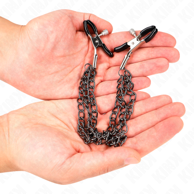 KINK Nipple Clamps With 3 Chains Black 20/23/28cm - image 3