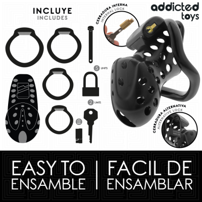 Addicted Toys Locked Chained Hollow Penis Cage 10.5cm - image 4