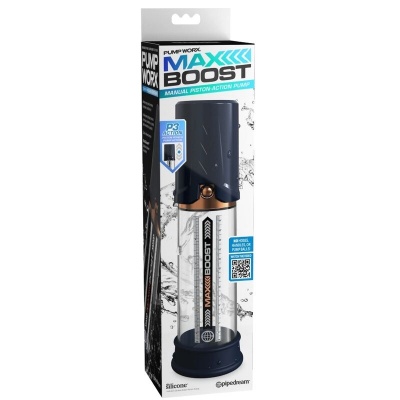 Pump Worx Max Boost Blue Penis Pump, Manual Piston - image 6