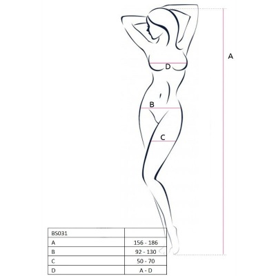 Passion BS031 Black Fishnet Bodystocking One Size - image 3