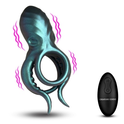 Foto van Creature Cocks - Octo Grip Vibrerende Penisring - Blauw