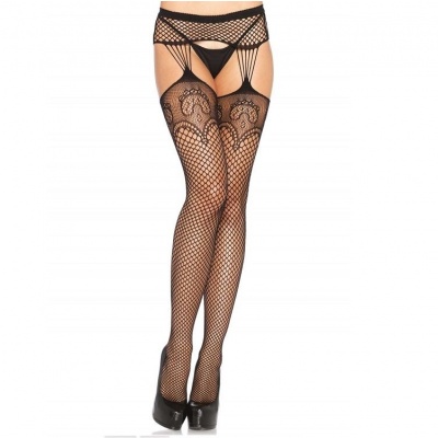 Net STOCKINGS WITH GARTER LINES - image 1