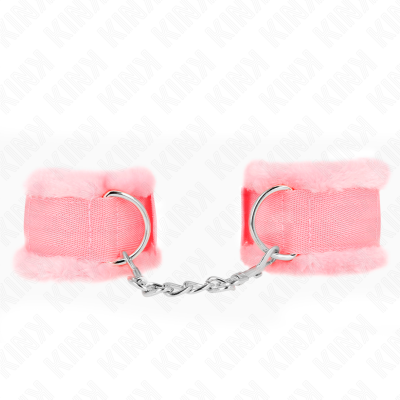 Kink Furry Lined Wrist Restraints Pink 17-31CM - image 2