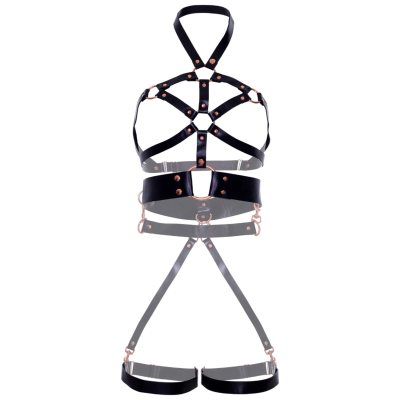 Leg Avenue Vegan Leather O-Ring Body Harness Black S - image 6