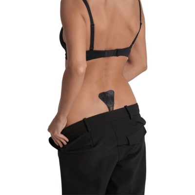 Bye Bra Adhesive Thong Lace Black One Size - image 2