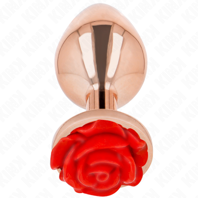 Kink Pink Gold Anal Plug Red Rose Large - image 2