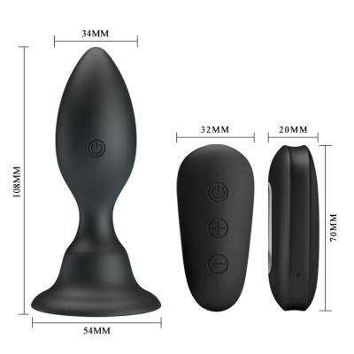 Mr Play Anal Plug with Vibration, Black, Remote - image 5