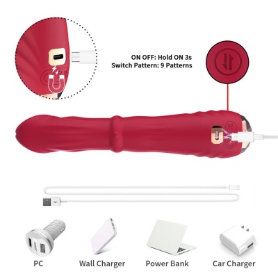 Armony Thermo-Adjustable A-Spot Vibrator Dildo Red - image 5