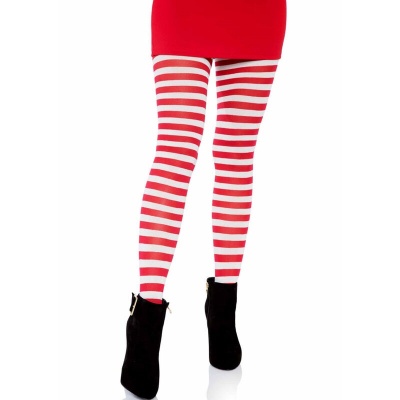 White/Red Striped Tights - image 4