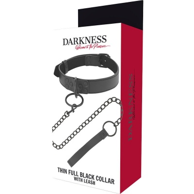 Darkness Black Collar with Chain Leash - image 5