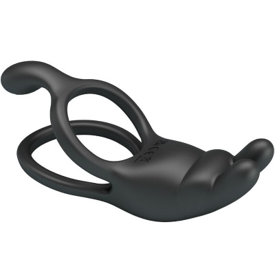 Pretty Love Seth Double Rabbit Vibrating Ring, Black - image 5